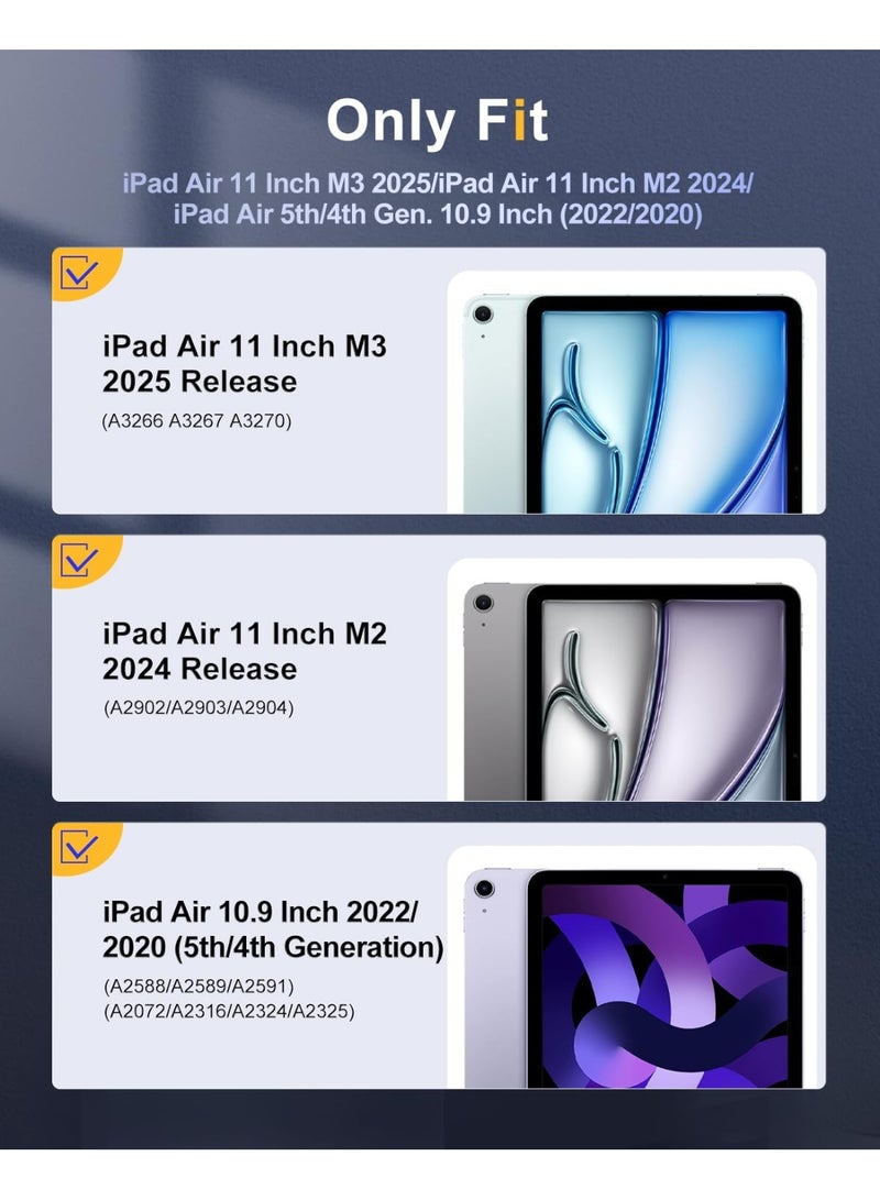 حافظة  Slim Smart Case لأجهزة iPad Air مقاس 10.9 بوصة (الجيل السادس/السابع/ الرابع / الخامس  2020/2022) مع حامل قلم – غطاء شفاف مقاوم للصدمات مع ميزة التشغيل/السكون التلقائي - Image 2